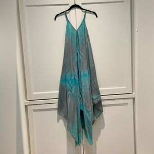 Roberta Roller Rabbit Turquoise & Gray Scarf Dress EASY TO WEAR!